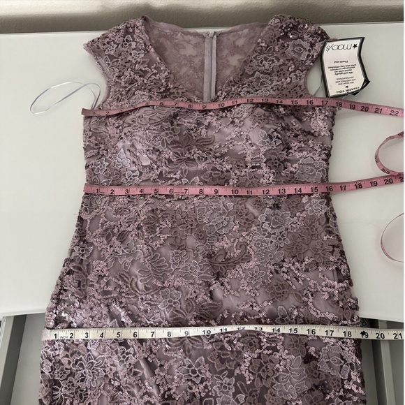 NWT $269 Alex Eveings [ 8 ] Sequin Embroidered Trumpet Gown in‎ Purple - Picture 4 of 14